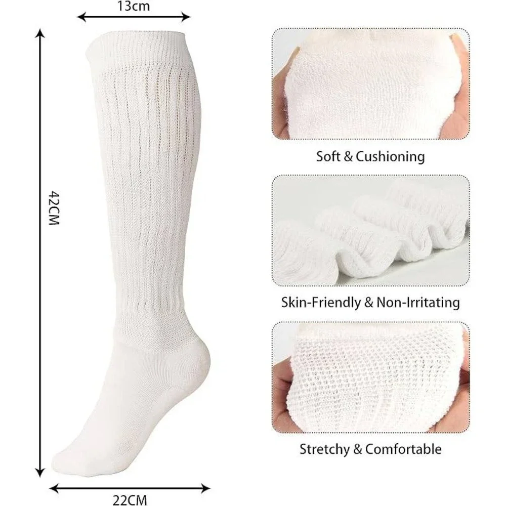 MSRP $22 BomKinta 3 Pack Women's 5-11 Slouch Socks Thigh High Boot Soft Scrunch